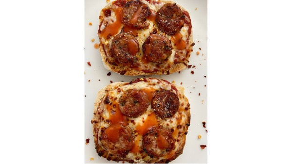 Sourdough English Muffin Pizza with Sausage
